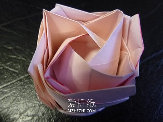 纸玫瑰花怎么折教程 清晰实拍玫瑰花折纸图解- www.aizhezhi.com