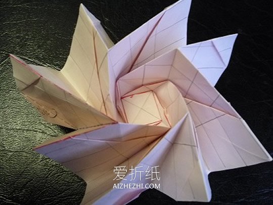 纸玫瑰花怎么折教程 清晰实拍玫瑰花折纸图解- www.aizhezhi.com