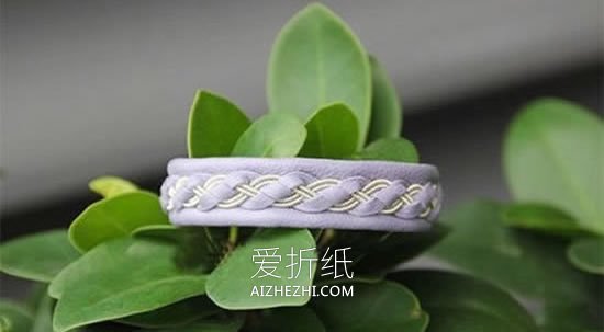 绳子和皮革怎么做手镯 民族风皮手镯编织图解- www.aizhezhi.com