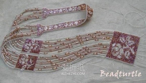 怎么做串珠福带图解 手工串珠肩带的方法- www.aizhezhi.com