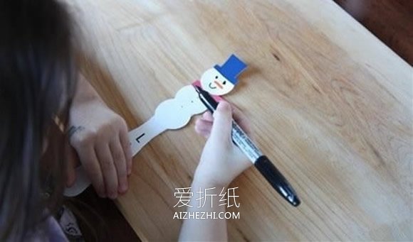 怎么做雪人书签的方法 冰棍棒制作雪人书签- www.aizhezhi.com