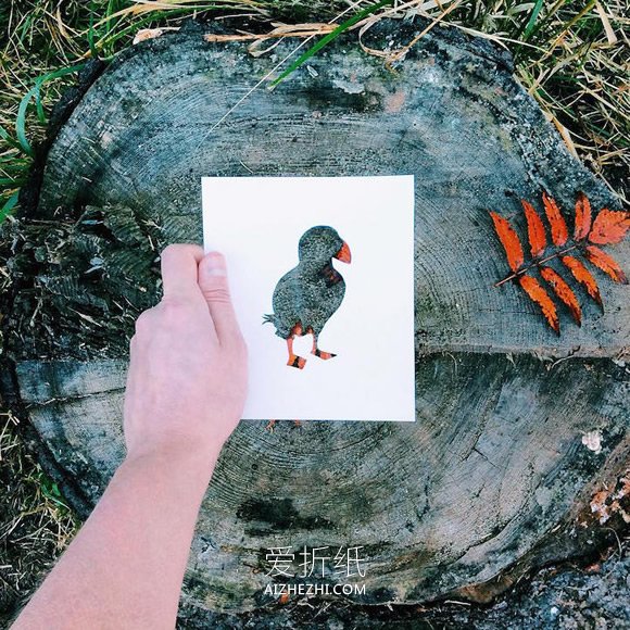 简单又美丽的创意画 让鲜花、树叶自然成画- www.aizhezhi.com