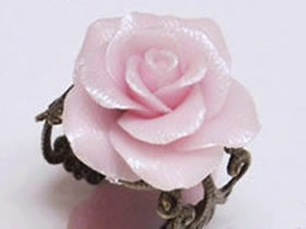 怎么做软陶玫瑰花戒指 软陶花戒指手工制作
