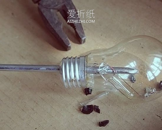 怎么做灯泡花盆的方法 灯泡废物利用制作盆栽- www.aizhezhi.com