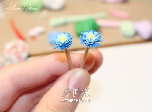 怎么做超小粘土小花 迷你粘土花手工制作- www.aizhezhi.com