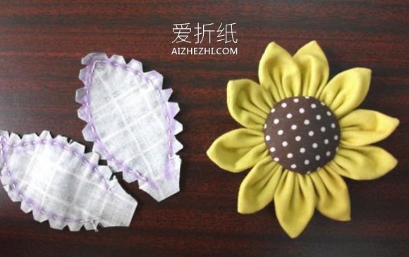 不织布怎么做向日葵 手工布艺向日葵图解- www.aizhezhi.com