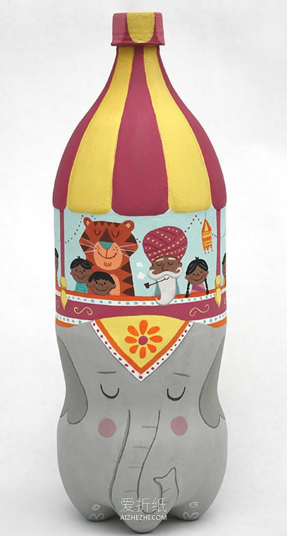 瓶瓶罐罐变废为宝图片 画出可爱的小动物- www.aizhezhi.com
