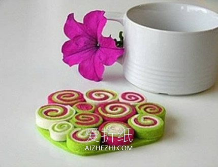 怎么做有创意的布艺杯垫 蛋糕卷杯垫手工制作- www.aizhezhi.com