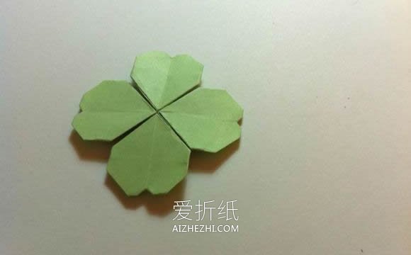 一张纸怎么折四叶草 手工折纸幸运草详细图解- www.aizhezhi.com