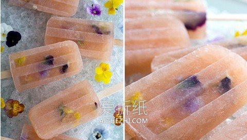 怎么做苹果汁鲜花冰棍 鲜花手工制作冰棍方法- www.aizhezhi.com