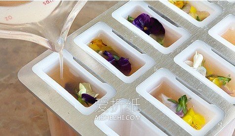 怎么做苹果汁鲜花冰棍 鲜花手工制作冰棍方法- www.aizhezhi.com