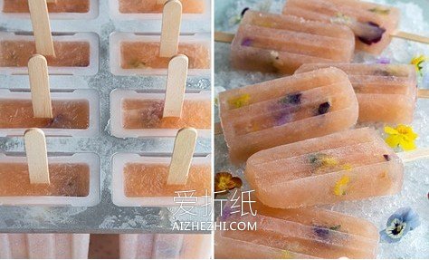 怎么做苹果汁鲜花冰棍 鲜花手工制作冰棍方法- www.aizhezhi.com