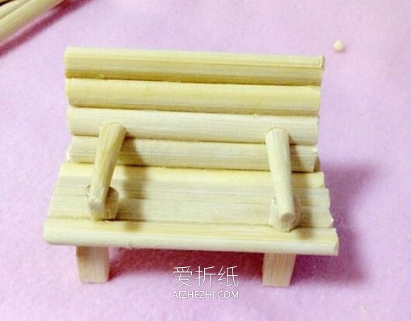怎么做长椅模型图解 一次性筷子制作椅子模型- www.aizhezhi.com