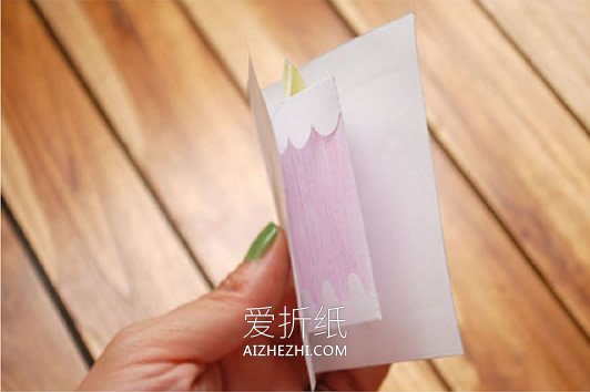 怎么做立体生日贺卡 打开跳出带蜡烛的蛋糕- www.aizhezhi.com