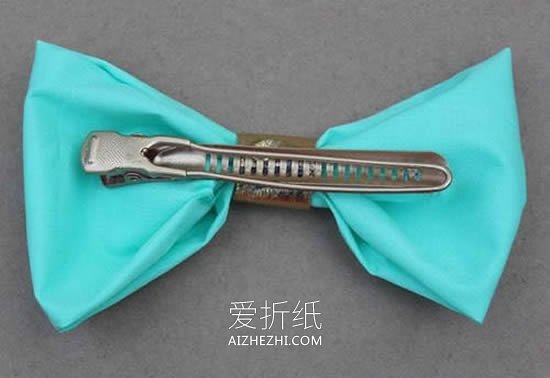 怎么做蝴蝶结发卡图解 简约布艺蝴蝶结发饰DIY- www.aizhezhi.com