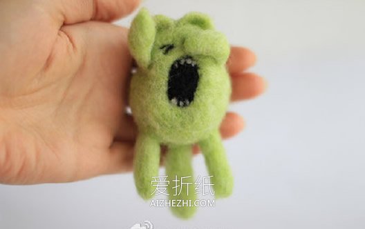 搞笑羊毛毡猫咪图片 手工制作毛绒猫咪玩偶- www.aizhezhi.com