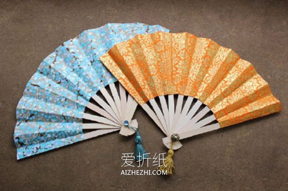 怎么做中国传统纸扇折叠扇子diy详细步骤图 爱折纸网