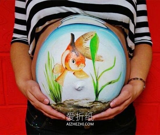 有趣的孕妇肚皮画 留下宝宝诞生前的美丽一刻- www.aizhezhi.com