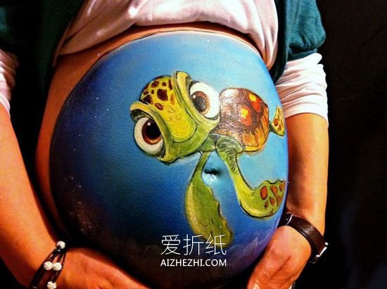 有趣的孕妇肚皮画 留下宝宝诞生前的美丽一刻- www.aizhezhi.com