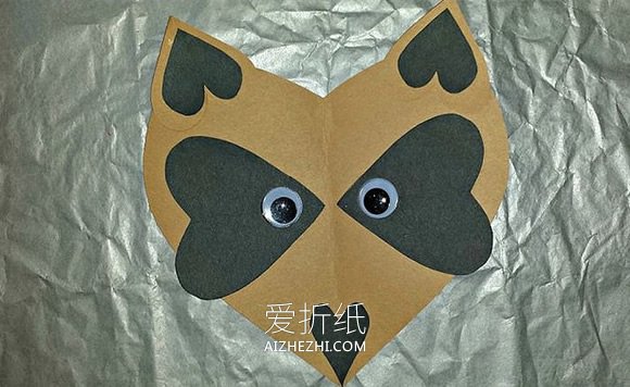 怎么做狐狸头粘贴画 儿童卡纸手工制作狐狸头- www.aizhezhi.com