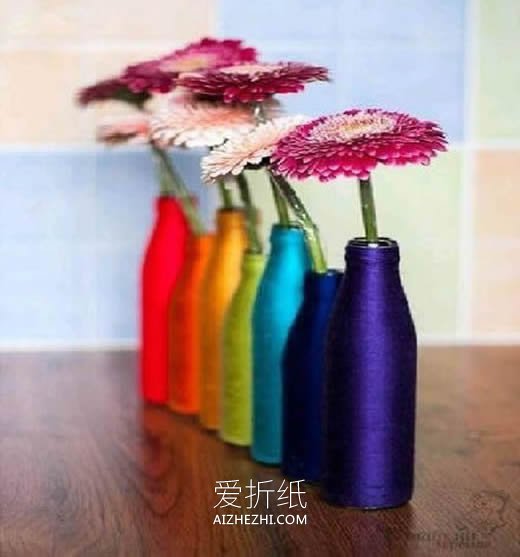 怎么做彩色玻璃花瓶 玻璃瓶手工制作花瓶图解- www.aizhezhi.com