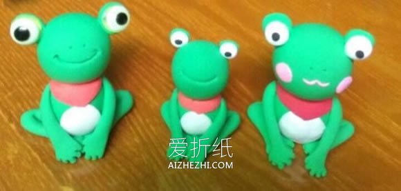 怎么做粘土小青蛙图解 超轻粘土制作卡通青蛙- www.aizhezhi.com