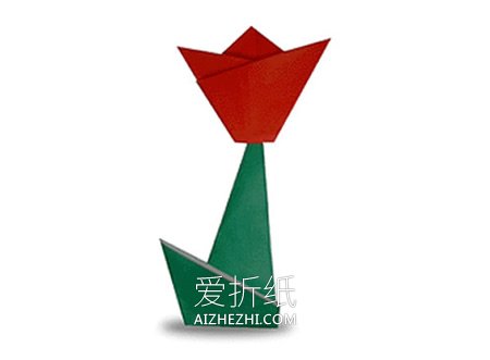 怎么折纸玫瑰花最简单 幼儿手工折纸玫瑰花- www.aizhezhi.com