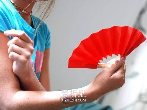 怎么做简单的纸扇图解 儿童纸扇子手工制作- www.aizhezhi.com