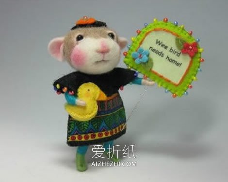 享受被讨好！超级萌的羊毛毡小动物图片- www.aizhezhi.com