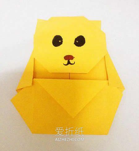 怎么折纸简单小熊图解 儿童手工折纸熊的方法- www.aizhezhi.com