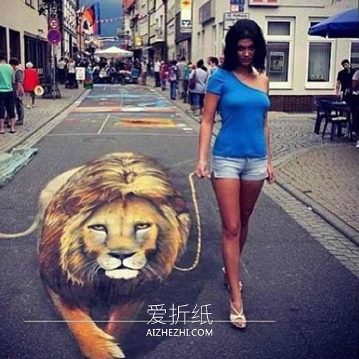 逼真的3D立体涂鸦作品 让城市街头变冒险王国- www.aizhezhi.com
