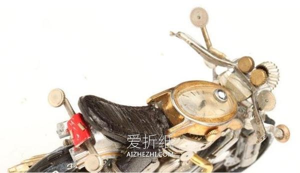 怎么把旧手表做摩托车 朋克风摩托车模型图片- www.aizhezhi.com