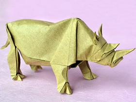 怎么折纸马伯纳犀牛图解 大师级犀牛折法步骤