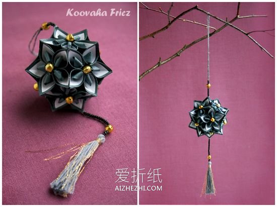 怎么折纸五瓣花花球 卡纸手工制作樱花花球- www.aizhezhi.com