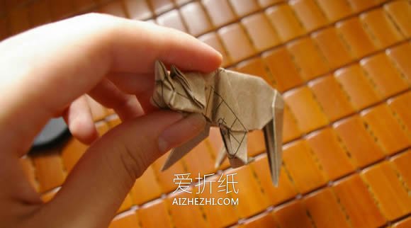 怎么折纸马伯纳犀牛图解 大师级犀牛折法步骤- www.aizhezhi.com