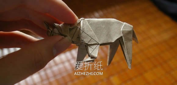 怎么折纸马伯纳犀牛图解 大师级犀牛折法步骤- www.aizhezhi.com