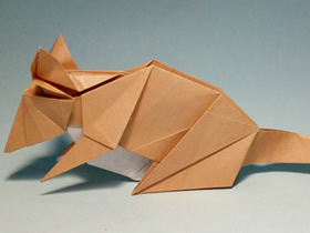 怎么折纸立体老鼠图解 复杂纸老鼠的折法步骤