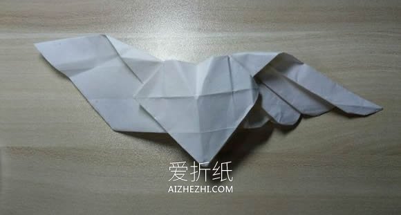 怎么折纸带翅膀爱心 最漂亮翅膀心的折法图解- www.aizhezhi.com