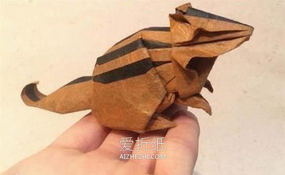 怎么折纸立体花栗鼠 复杂花栗鼠的折法图解- www.aizhezhi.com