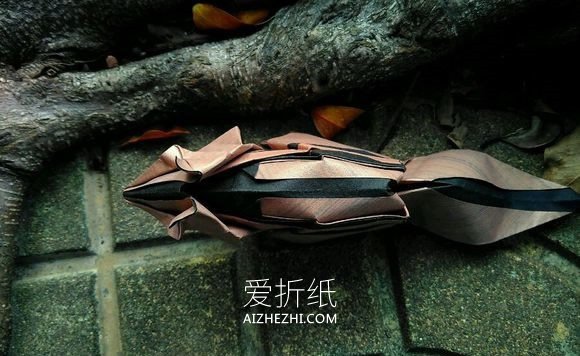 怎么折纸立体花栗鼠 复杂花栗鼠的折法图解- www.aizhezhi.com