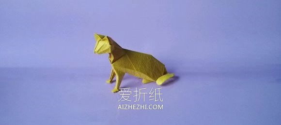 怎么折纸逼真的猫图解 复杂立体猫的折法步骤- www.aizhezhi.com
