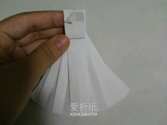 怎么折纸婚纱方法图解 手工简单婚纱的折法- www.aizhezhi.com