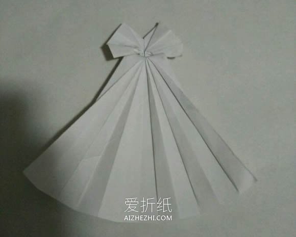 怎么折纸婚纱方法图解 手工简单婚纱的折法- www.aizhezhi.com