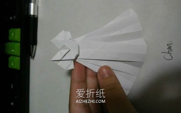 怎么折纸婚纱方法图解 手工简单婚纱的折法- www.aizhezhi.com