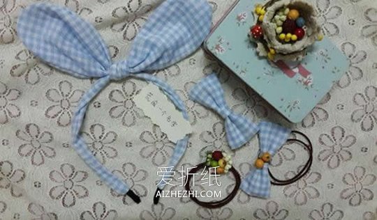 怎么做兔耳朵发箍图解 手工布艺兔子耳朵发饰- www.aizhezhi.com
