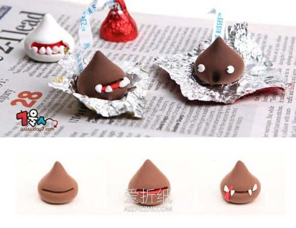 怎么做粘土巧克力怪物 卡通小怪物巧克力DIY- www.aizhezhi.com