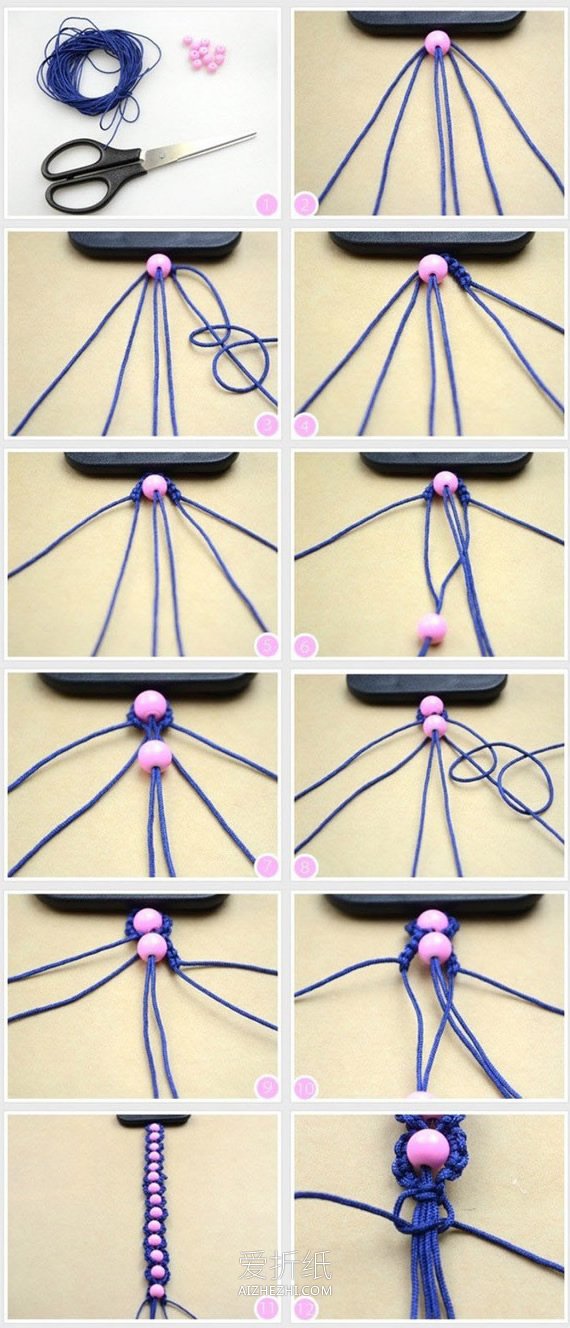 怎么编织性感手链图解 成熟风手链的编法步骤- www.aizhezhi.com