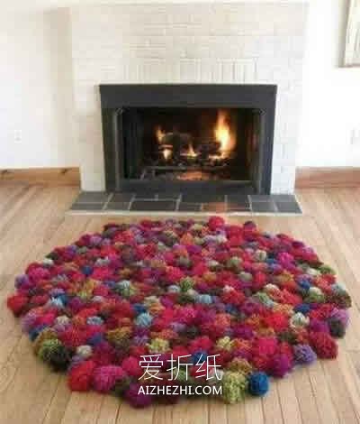 怎么做毛线球地毯图解 毛线手工制作地毯教程- www.aizhezhi.com