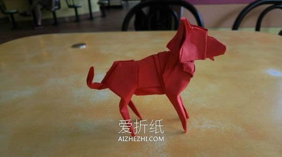 怎么折纸逼真的狗狗 复杂立体狗狗的折法图解- www.aizhezhi.com