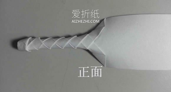 怎么折纸日本武士刀 手工日本刀的折法图解- www.aizhezhi.com